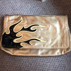Prada - gold flame clutch!